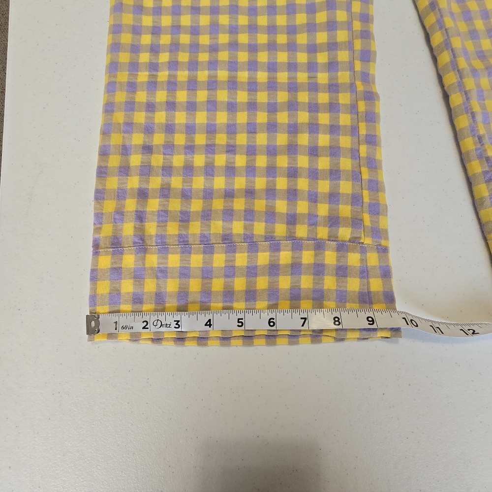 Anthropologie Yellow Violet Gingham Straight-Leg Pants - Women - Picture 8 of 13